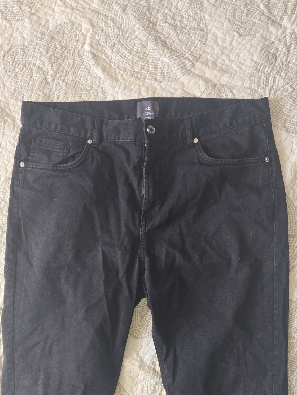 H&M Men's Black Slim Straight Jeans
